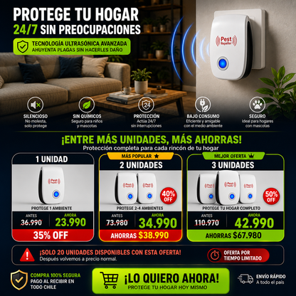 UltraSon Pro - Repelente de Plagas - Seguridad y Confianza para tu Familia