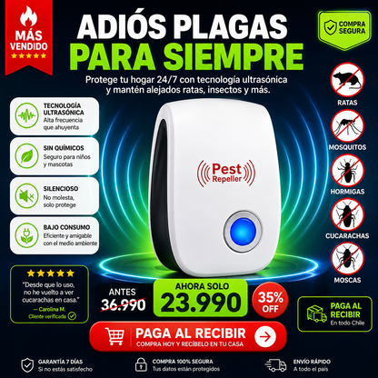 UltraSon Pro - Repelente de Plagas - Seguridad y Confianza para tu Familia
