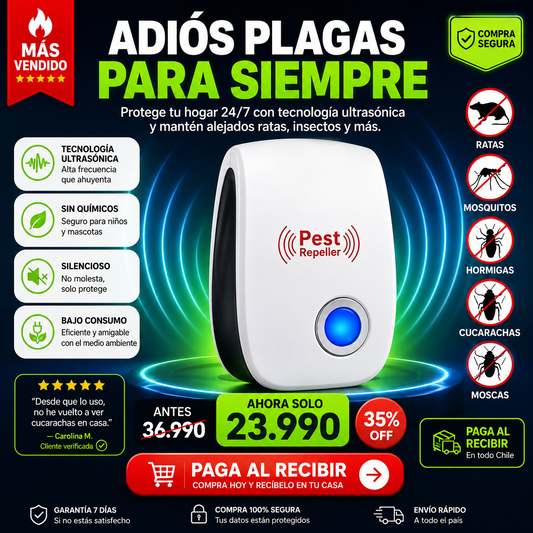 UltraSon Pro - Repelente de Plagas - Seguridad y Confianza para tu Familia