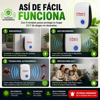 UltraSon Pro - Repelente de Plagas - Seguridad y Confianza para tu Familia