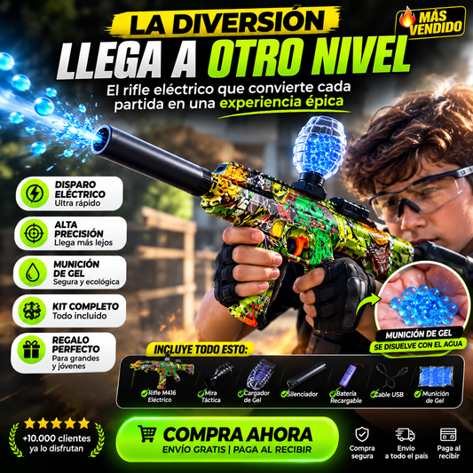 PISTOLA HIDROGEL M416 - Disfruta Jugar en Familia